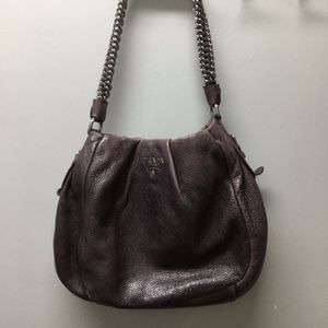 Prada Lux De Grade Cervo deerskin pleated hobo
